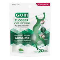 Fio Dental Com Cabo Gum Flosser Dual Technique 20 Unidades