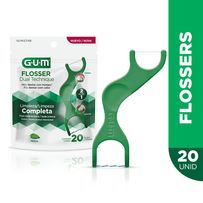 Fio Dental Com Cabo Gum Flosser Dual Technique 20 Unidades