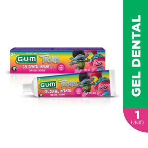 Gel Dental Infantil Gum Trolls Sabor Bubble Gum 50g