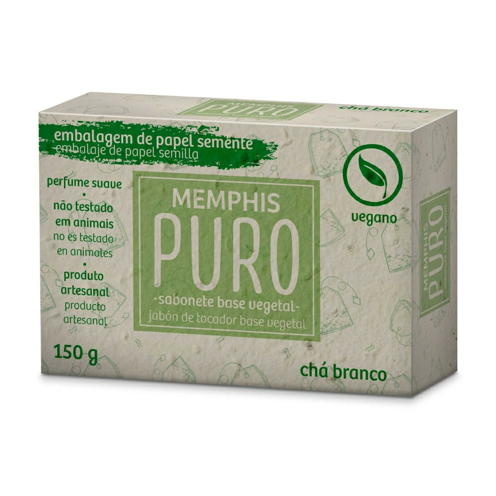 Sabonete em Barra Memphis Puro Vegetal Chá Branco 150g