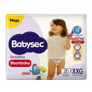 Fralda BabySec Premium Galinha Pintadinha Shortinho XXG 20 Unidades