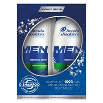 Kit Shampoo Head & Shoulders Men Menthol Sport 200ml com 2 Unidades