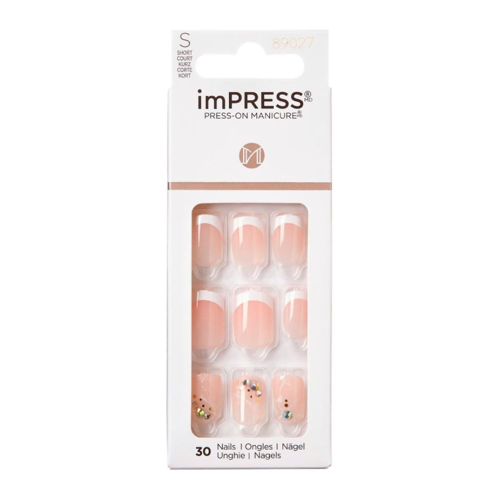 Unhas Autocolantes Kiss New York Impress Press-On Manicure Francesinha My Worth 30 Unhas