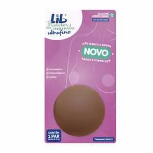 Protetor De Mamilo Mini Lib Ultrafino Silicone Marrom Único 1 Par