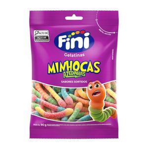 Bala de Gelatina Fini Minhocas Azedinhas 90g