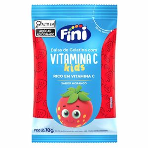 Bala de Gelatina Fini Bem Estar Vitamina C Kids Morango 18g