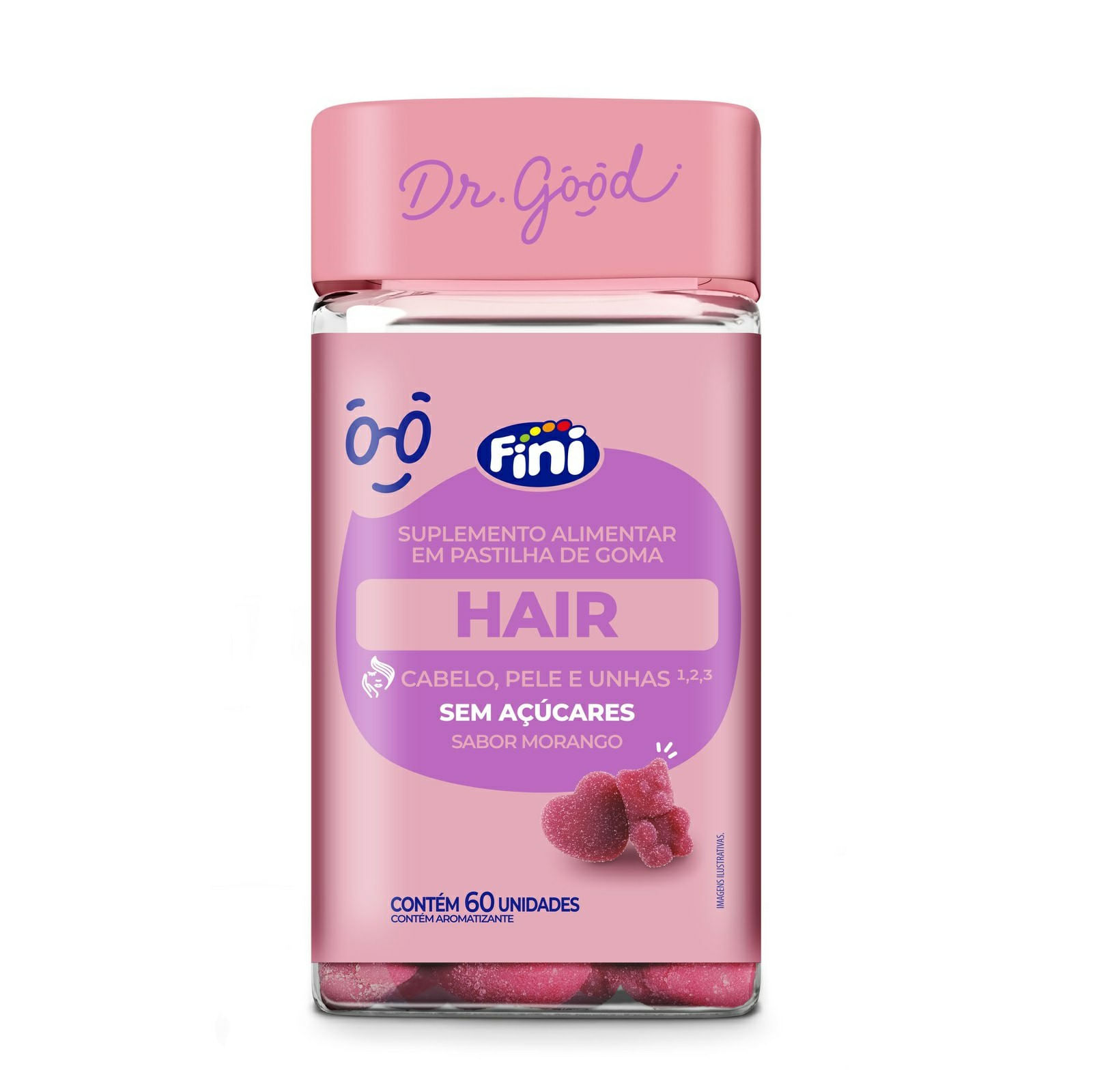 Suplemento Alimentar Dr. Good Fini Hair Morango 60 Unidades