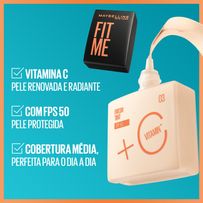 Base Líquida Maybelline Ny Fit Me Fresh Tint Com Vitamina C FPS50 Cor 03 - 30ml