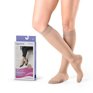 Meia 3/4 Panturrilha Sigvaris Style Transparência Ever Sheer Natural M3 - 1 Par