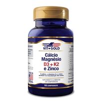 Cálcio Magnésio Zinco com Vitamina D3 e K2 Vitgold 100 Comprimidos