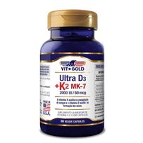 Vitamina K2 60mcg + D3 2000UI Vitgold 60 Cápsulas
