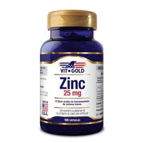 Zinco 25mg Vitgold 100 Cápsulas