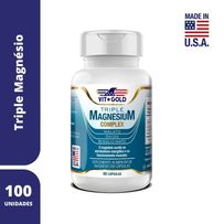 Suplemento Alimentar Vitgold Triple Magnésio Complex 60 Cápsulas