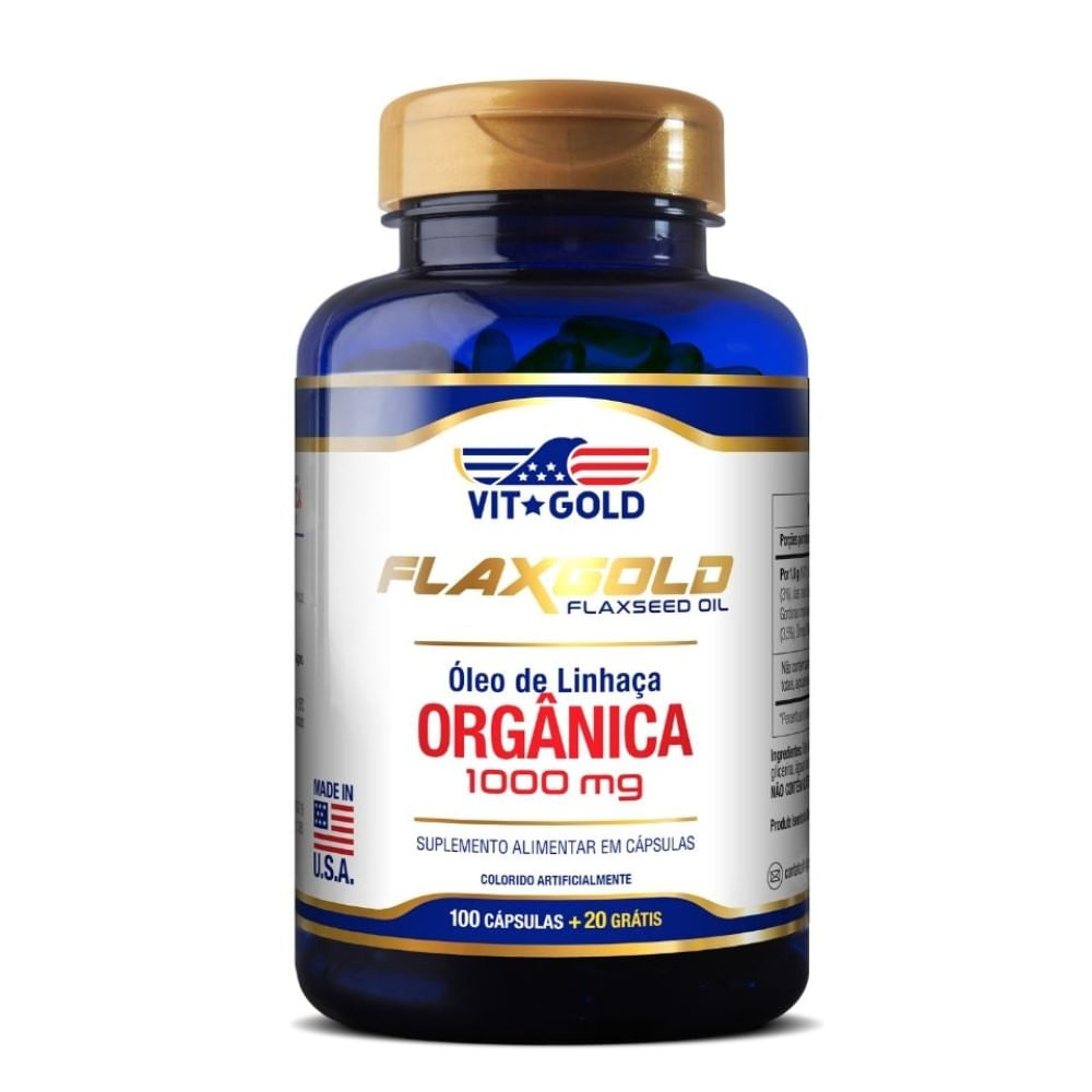Flaxgold Óleo de Linhaça Vitgold 1000mg 100 Cápsulas
