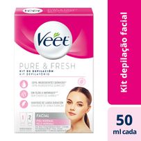 Kit Depilatório Veet Pure E Fresh Creme Facial 50g + Pós-Depilatório Facial 50g