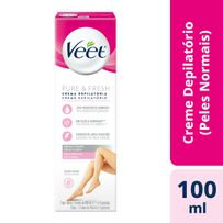 Creme Depilatório Corporal  Veet Pure e Fresh Peles Normais 100ml