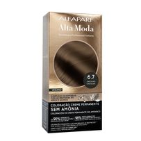 Coloração Creme Permanente Alfaparf Alta Moda Sem Amônia Vegano 6.7 Chocolate