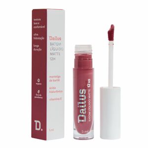 Batom Líquido Matte 12h Dailus Marsala 5ml