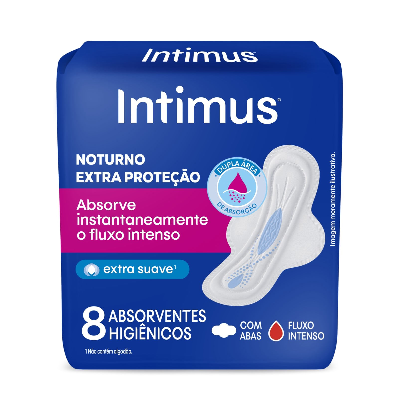 Absorvente Externo Intimus Noturno Suave Com Abas 8 Unidades