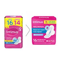 Absorvente Externo Intimus Tripla Proteção Suave Com Abas 16 Unidades