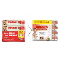 Lenço Umedecido Huggies Hidratação e Nutrição Contra Assaduras 4 Pacotes com 48 Unidades Cada