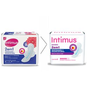 Absorvente Externo Intimus 2 em 1 Noturno Suave Com Abas 8 Unidades