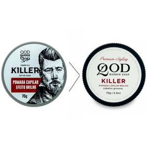 Pomada Capilar Qod Barber Shop Killer Efeito Brilho 70g