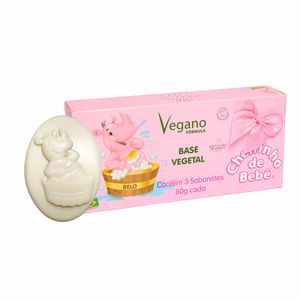 Sabonete Infantil Cheirinho De Bebê Rosa 80g Com 3 Unidades
