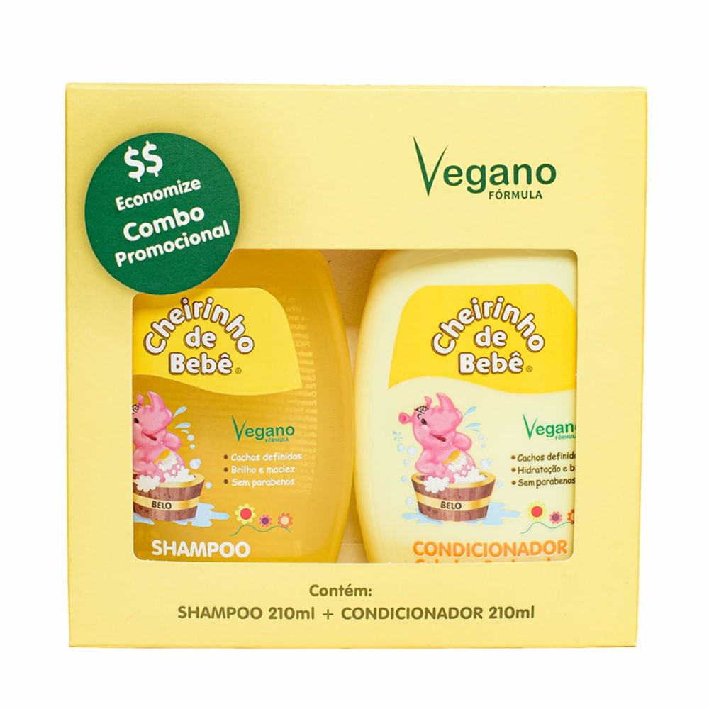 Kit Shampoo + Condicionador Cheirinho de Bebê Cabelos cacheados 210ml