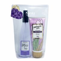 Kit Kanitz Deo Colônia Corporal Meu Eu Delicada 200ml + Loção Hidratante Corporal Intense Love Grape Wish 200g
