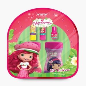 Kit Beleza Infantil Mochila Moranguinho View Cosméticos (Shampoo 120ml + Condicionador  100ml + 2 Batons 3,5g + Esmalte 5ml)