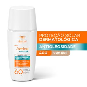 Protetor Solar Darrow Actine Aquafluid FPS60 Tom 1,5 Claro/Médio 40g