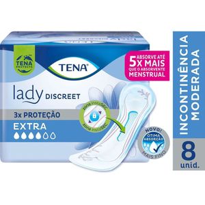 Absorvente Para Incontinência Urinária Tena Lady Discreet Extra 8 Unidades