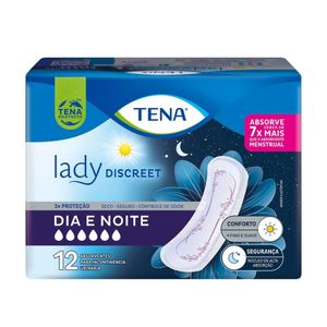 Absorvente Para Incontinência Urinária Tena Lady Discreet Dia E Noite 12 unidades