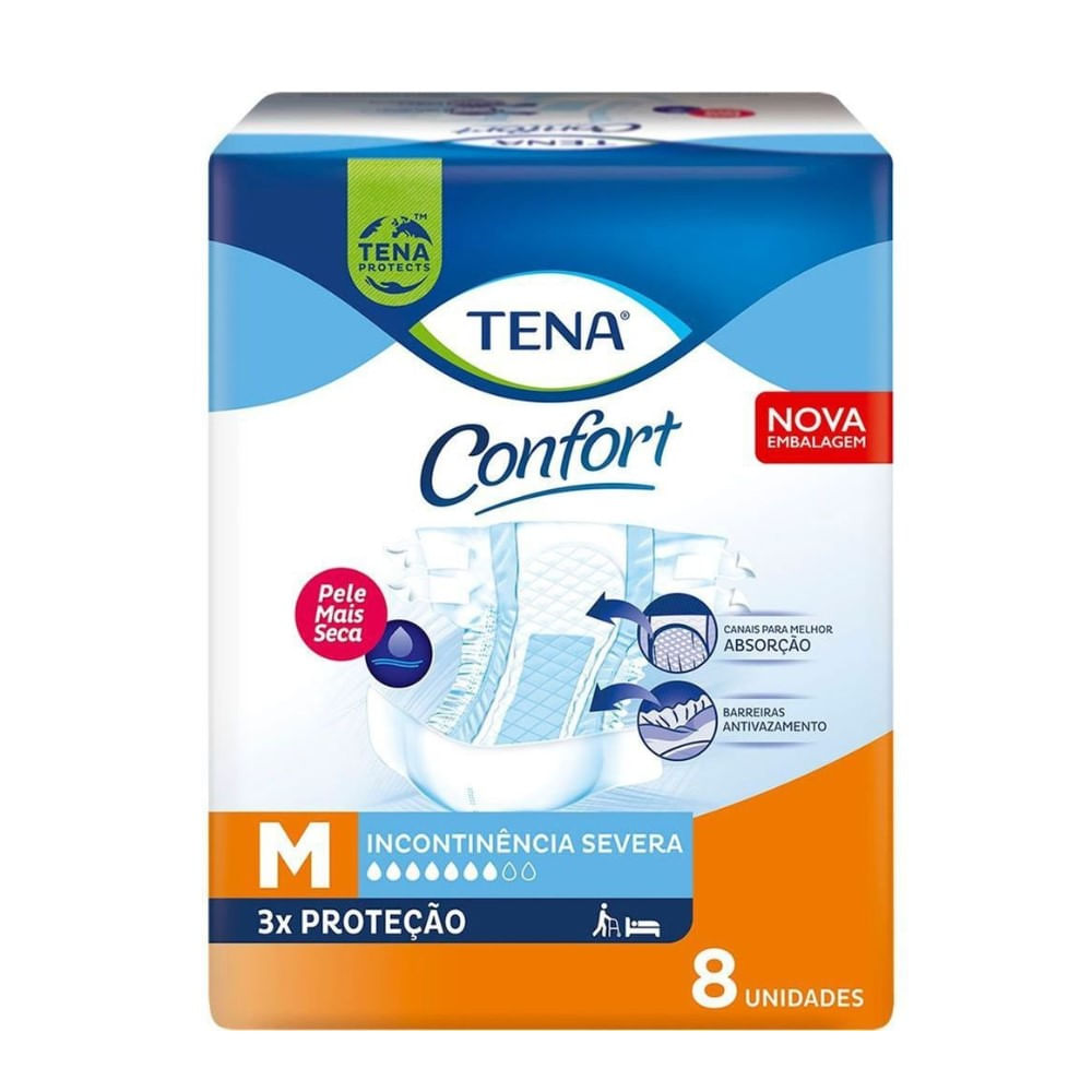 Fralda Geriátrica Tena Confort M 8 unidades
