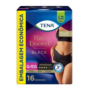 Roupa Íntima Tena Pants Discreet Black G/Eg 16 Unidades