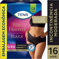 Roupa Íntima Tena Pants Discreet Black G/Eg 16 Unidades