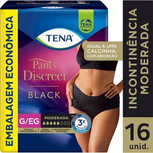 Roupa Íntima Tena Pants Discreet Black G/Eg 16 Unidades