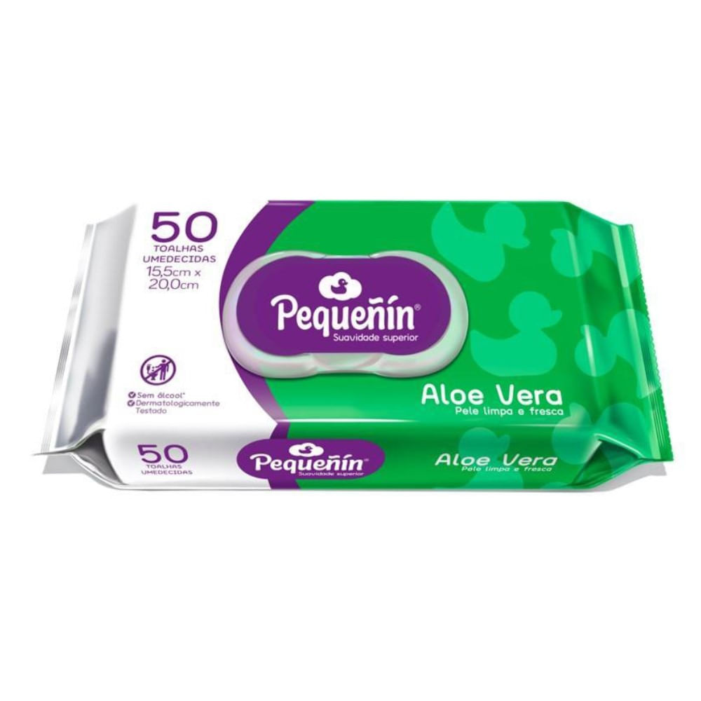Toalhas Umedecidas Pequeñín Aloe Vera 50 Unidades