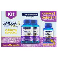 Kit Catarinense Nutrição Ômega 3 1000mg 300 Cápsulas