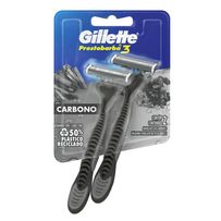 Aparelho de Barbear Gillette Prestobarba3 Carvão 2 Unidades