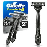 Aparelho de Barbear Gillette Prestobarba3 Carvão 2 Unidades
