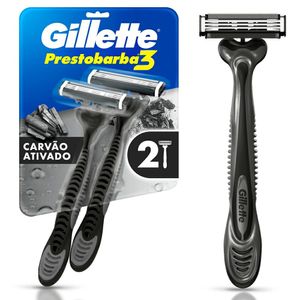 Aparelho de Barbear Gillette Prestobarba3 Carvão 2 Unidades