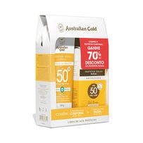 Kit Australian Gold Protetor Solar Corporal Textura Ultraleve FPS50 200g + Protetor Solar Facial Antipoluição FPS50 50g