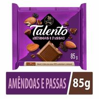 Chocolate Garoto Talento Amêndoas Com Passas 85g