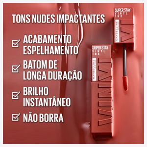 Batom Líquido Longa Duração Maybelline Ny Super Stay Vinyl Ink Extra 4,2ml