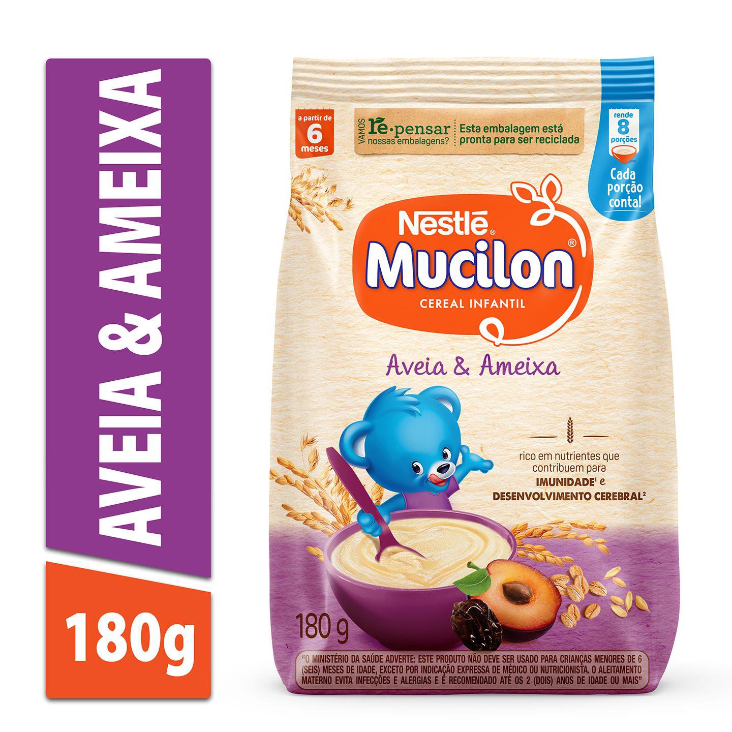 Cereal Infantil Mucilon Aveia e Ameixa 180g - Drogaria Venancio