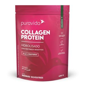 Suplemento Alimentar Puravida Collagen Protein Berries 450g