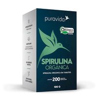 Suplemento Alimentar Puravida Spirulina Orgânica 200 Tabletes