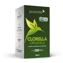 Suplemento alimentar Puravida Clorella Orgânica 200 tabletes